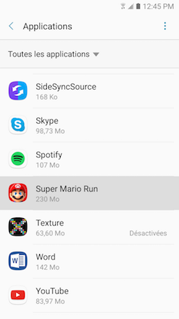 Galaxy A5 (2017): Vider le cache ou effacer les données d'une application (SM-A520W)