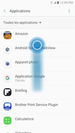 Galaxy A5 (2017): Vider le cache ou effacer les données d'une application (SM-A520W)