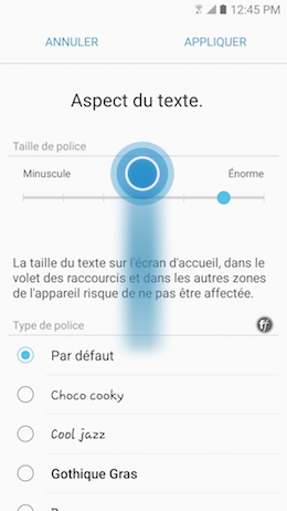 Galaxy A5 (2017): Style et la taille de la police (SM-A520W)