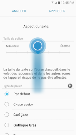 Galaxy A5 (2017): Style et la taille de la police (SM-A520W)