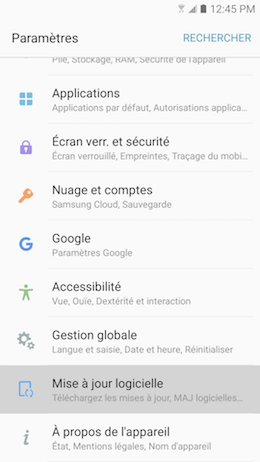 Galaxy A5 (2017): Version de la plate-forme Android (SM-A520W)