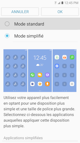 Galaxy A5 (2017): Mode simplifié (SM-A520W)
