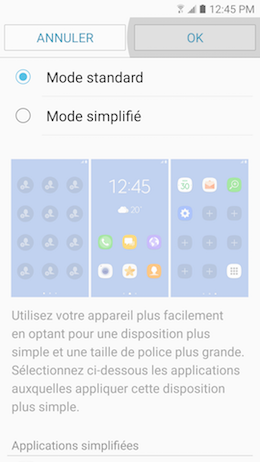 Galaxy A5 (2017): Mode simplifié (SM-A520W)