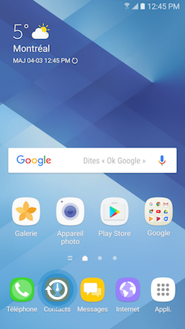 Galaxy A5 (2017): Barre de favoris (SM-A520W)