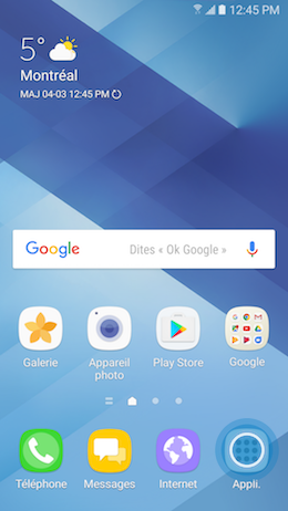 Galaxy A5 (2017): Barre de favoris (SM-A520W)