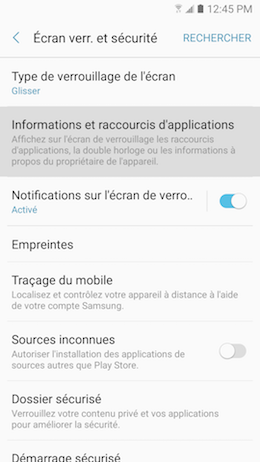 Galaxy A5 (2017): Épingler des applications sur l'écran de verrouillage (SM-A520W)