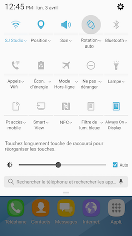 Galaxy A5 (2017): Bloquer la rotation automatique (SM-A520W)