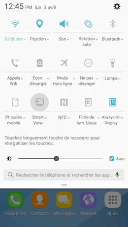 Galaxy A5 (2017): Partager l'écran avec une télé HD en utilisant Smart View (SM-A520W)