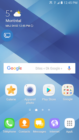 Galaxy A5 (2017): Partager l'écran avec une télé HD en utilisant Smart View (SM-A520W)