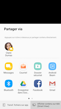 Galaxy A5 (2017): Partager l'écran avec une télé HD en utilisant Smart View (SM-A520W)