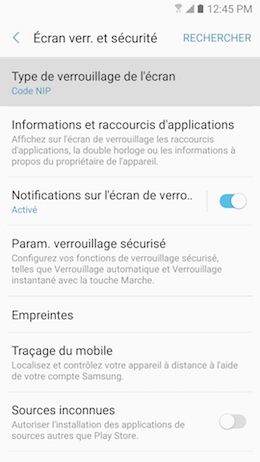 Galaxy A5 (2017): Type de verrouillage « Mot de passe » (SM-A520W)