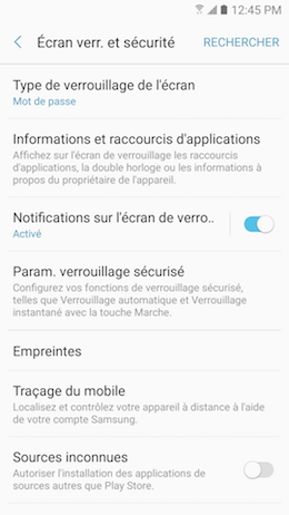 Galaxy A5 (2017): Type de verrouillage « Mot de passe » (SM-A520W)
