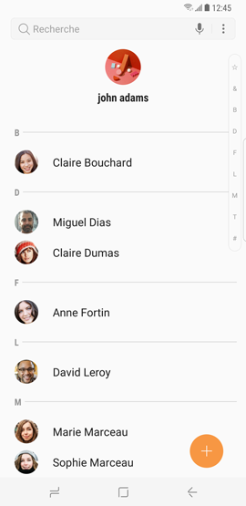 Galaxy S8: Modifier le mode de tri des contacts (SM-G950W)