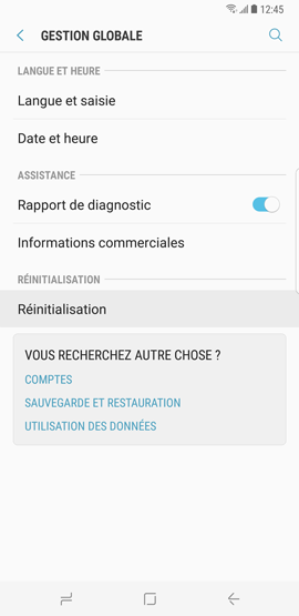 Effacer mes données stockées sur le Galaxy S8 et réinitialiser les paramètres par défaut ?