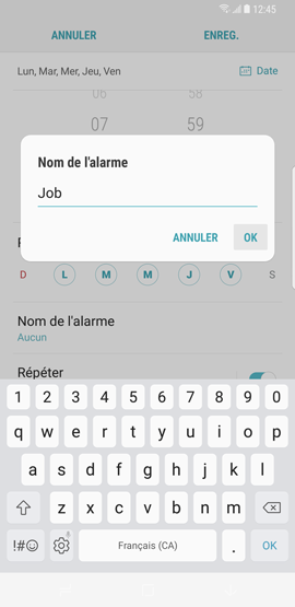Galaxy S8: Alarme de réveil (SM-G950W)
