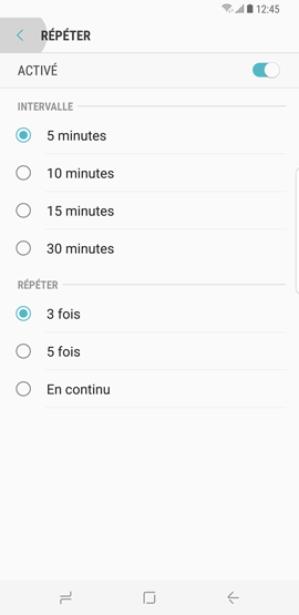 Galaxy S8: Alarme de réveil (SM-G950W)