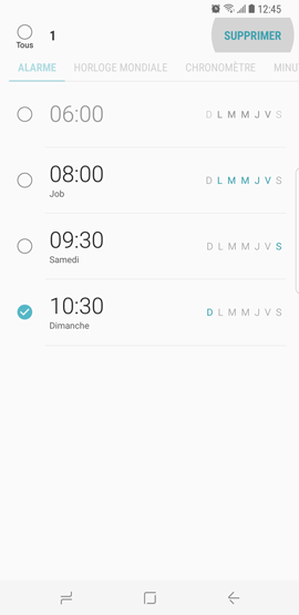 Galaxy S8: Alarme de réveil (SM-G950W)