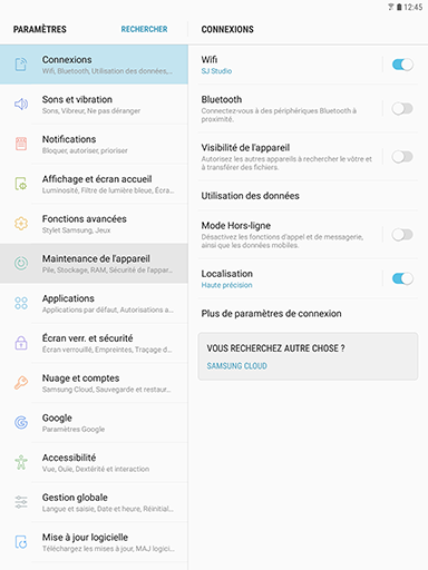 Galaxy Tab S3: Formater la carte mémoire microSD (SM-T820)