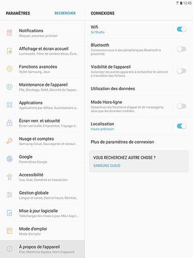 Galaxy Tab S3: Version de la plate-forme Android (SM-T820)