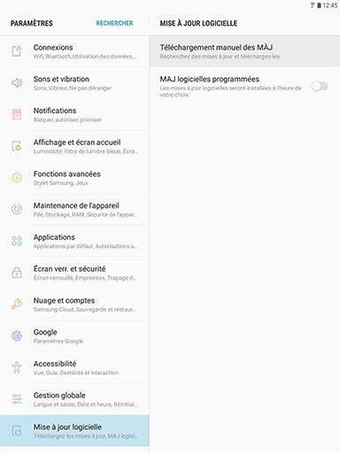Galaxy Tab S3: Version de la plate-forme Android (SM-T820)