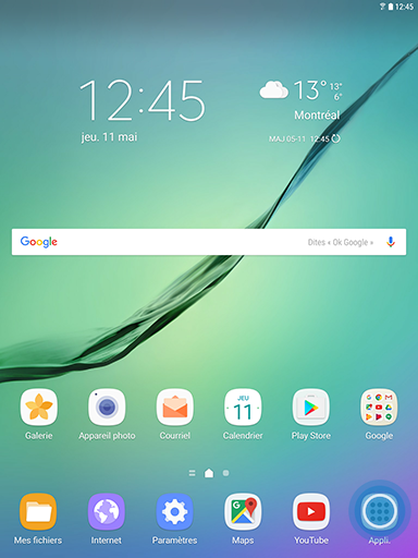 Galaxy Tab S3: Utiliser et personnaliser la barre de favoris (SM-T820)