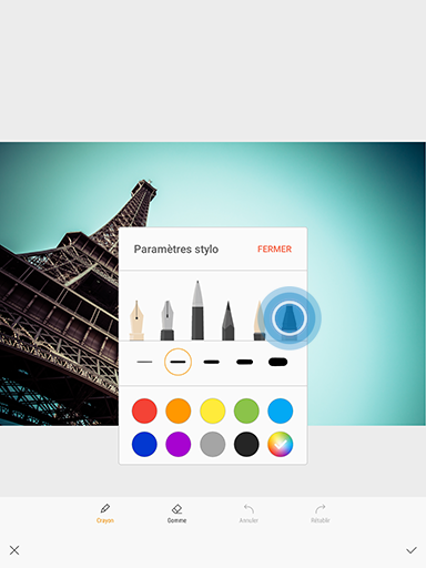 Galaxy Tab S3: Dessiner ou écrire sur une photo (SM-T820)