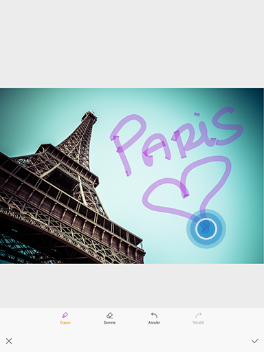 Galaxy Tab S3: Dessiner ou écrire sur une photo (SM-T820)
