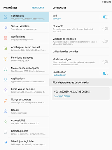Galaxy Tab S3: Imprimer un document (SM-T820)