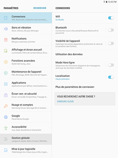 Galaxy Tab S3: Date et heure (SM-T820)