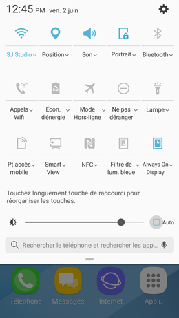 Galaxy A5 (2017): Luminosité de l’écran (SM-A520W)