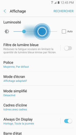 Galaxy A5 (2017): Luminosité de l’écran (SM-A520W)