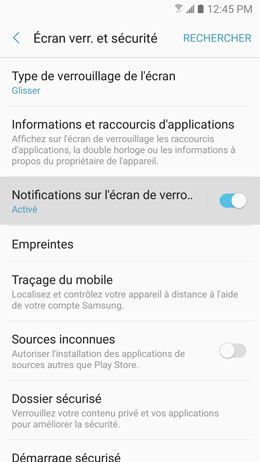Galaxy A5 (2017): Notifications sur l'écran de verrouillage (SM-A520W)