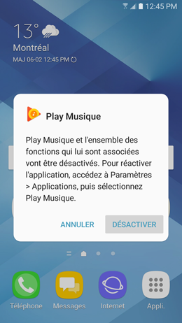 Galaxy A5 (2017): Désinstaller ou désactiver les applications (SM-A520W)