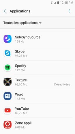 Galaxy A5 (2017): Désinstaller ou désactiver les applications (SM-A520W)