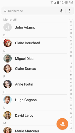 Galaxy A5 (2017): Modifier le mode de tri des contacts (SM-A520W)