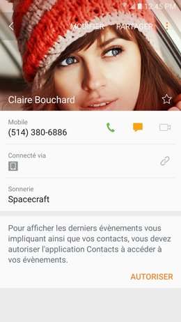 Galaxy A5 (2017): Attribuer une sonnerie différente à chaque contact (SM-A520W)