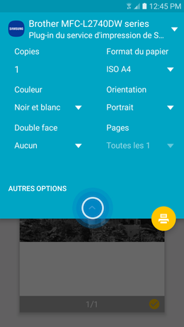 Galaxy A5 (2017): Imprimer un document (SM-A520W)