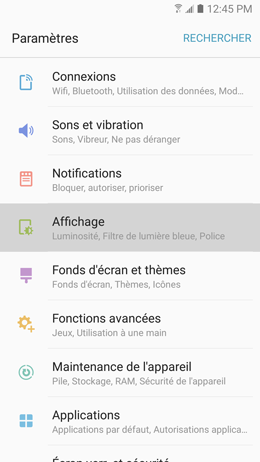 Galaxy A5 (2017): Activer le filtre de lumière bleue (SM-A520W)