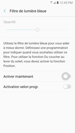 Galaxy A5 (2017): Activer le filtre de lumière bleue (SM-A520W)