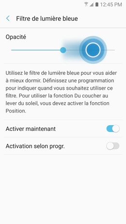 Galaxy A5 (2017): Activer le filtre de lumière bleue (SM-A520W)