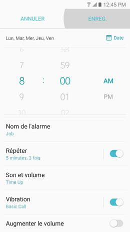 Galaxy A5 (2017): Alarme de réveil (SM-A520W)