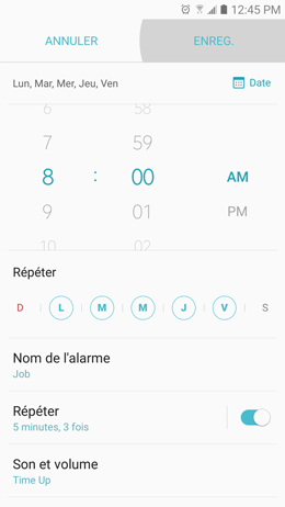 Galaxy A5 (2017): Alarme de réveil (SM-A520W)