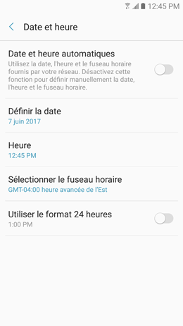 Galaxy A5 (2017): Date et heure (SM-A520W)