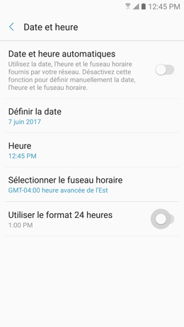 Galaxy A5 (2017): Date et heure (SM-A520W)