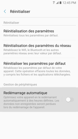 Galaxy A5 (2017): Fonction redémarrage automatique (SM-A520W)