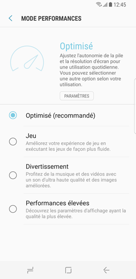 Galaxy S8: Fonction maintenance de l'appareil (SM-G950W)