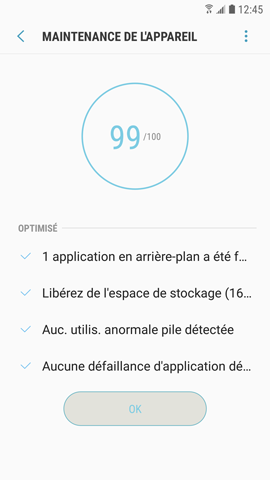 La fonction maintenance de l'appareil pour optimiser les performances de mon Galaxy S7 ?