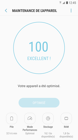 La fonction maintenance de l'appareil pour optimiser les performances de mon Galaxy S7 ?