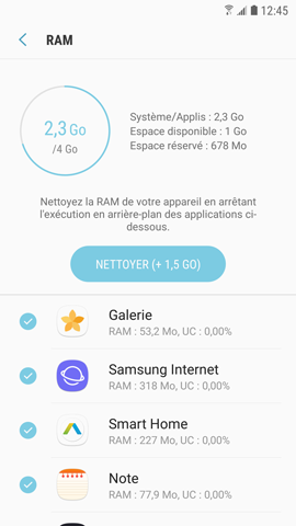 La fonction maintenance de l'appareil pour optimiser les performances de mon Galaxy S7 ?