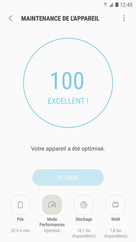 La fonction maintenance de l'appareil pour optimiser les performances de mon Galaxy S7 ?